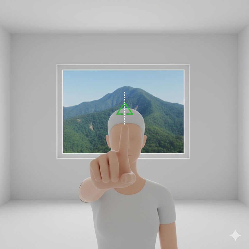 이미지 2 : 손가락 끝과 먼 곳을 번갈아 응시하며 눈 근육을 운동시키는 상세 가이드 삽화