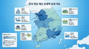 <p>이미지 2 : 지역별 재산 공제액 기준을 설명하는 지도와 표</p>